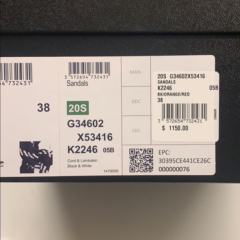 Authentic Chanel Cord & Lambskin Sandal S20 - Picture 6 of 7